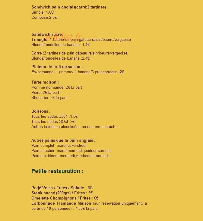 La Taverne du Moulin — carte page 2