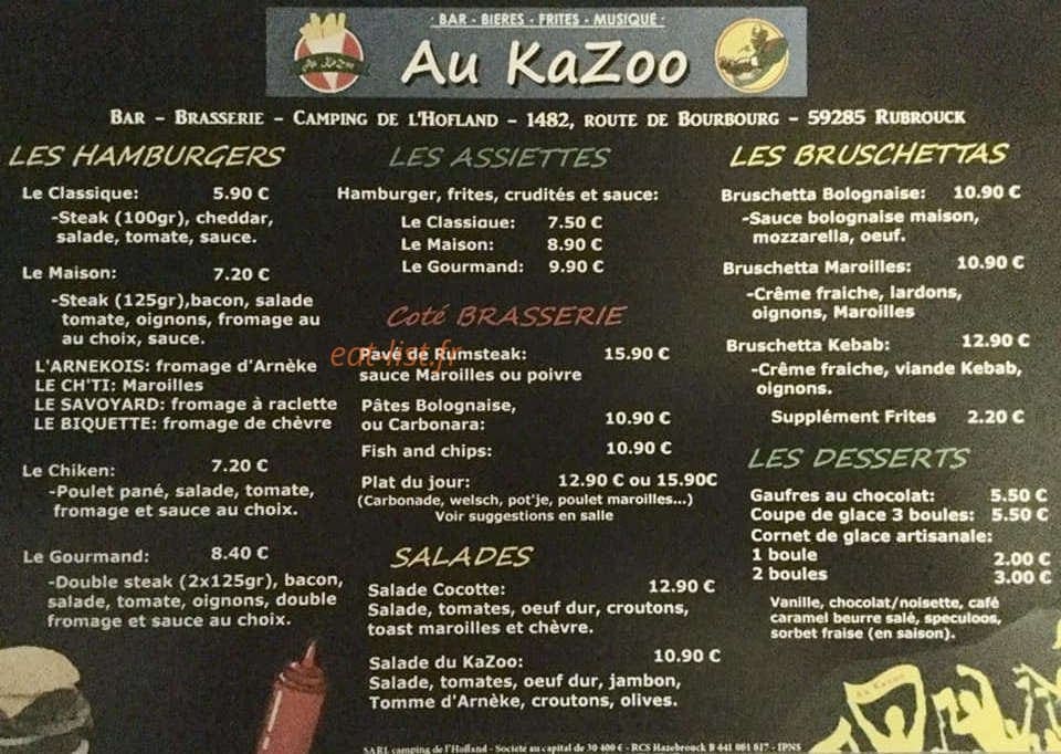 Au KaZoo — carte page 1