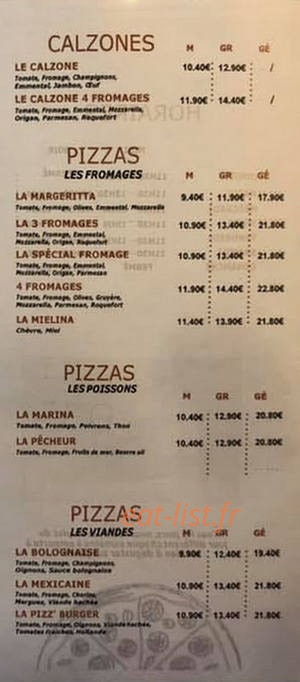 Royal Pizz' — carte page 3