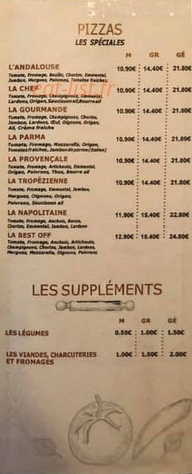 Royal Pizz' — carte page 4