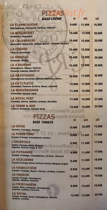 Royal Pizz' — carte page 2