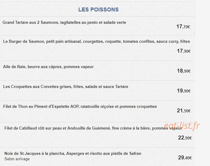 Bistro du Croisé — carte page 5