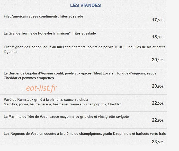 Bistro du Croisé — carte page 7