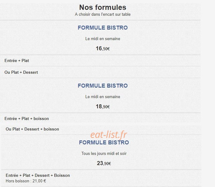 Bistro du Croisé — carte page 4