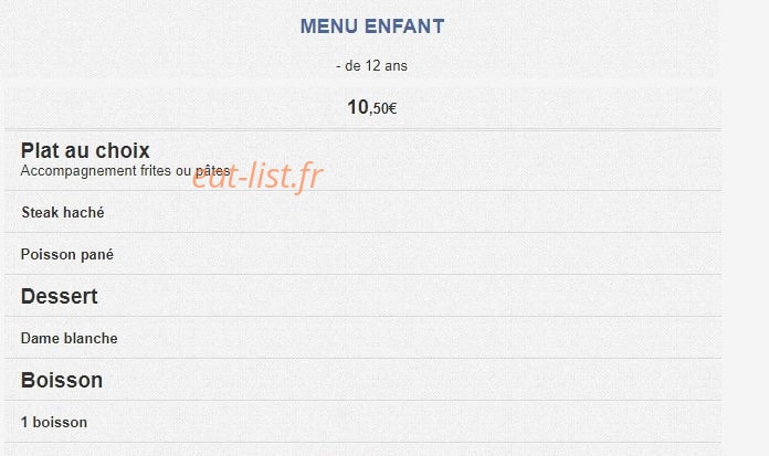 Bistro du Croisé — carte page 1
