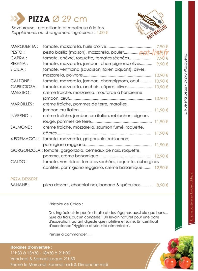Caldo — carte page 2