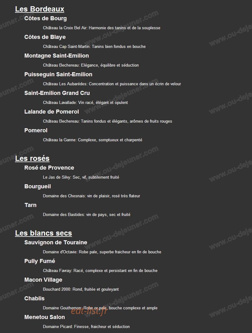 L' Amiral — carte page 9