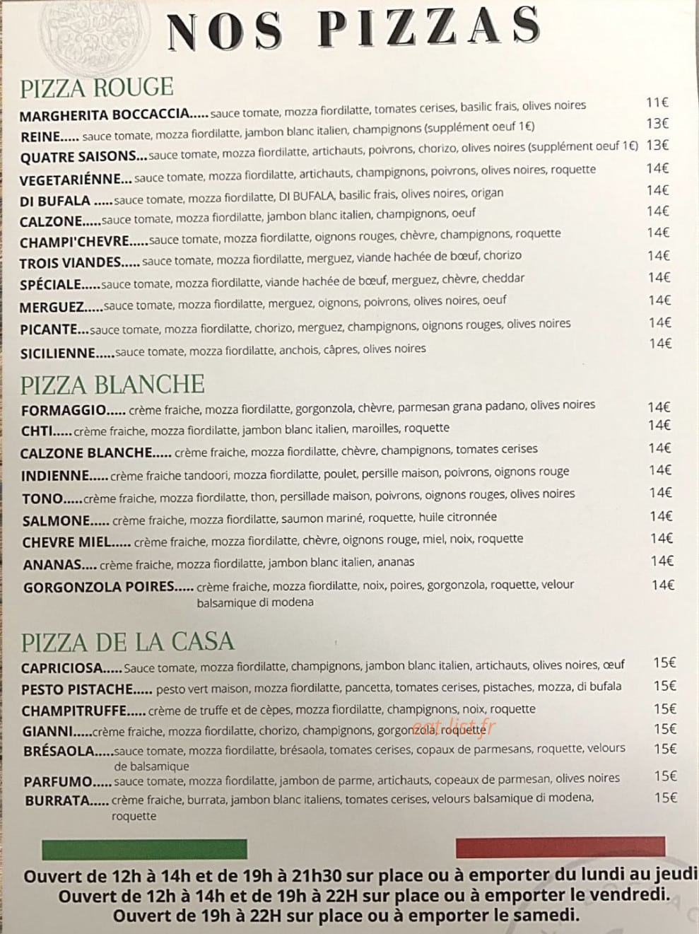 La Boccaccia — carte page 1