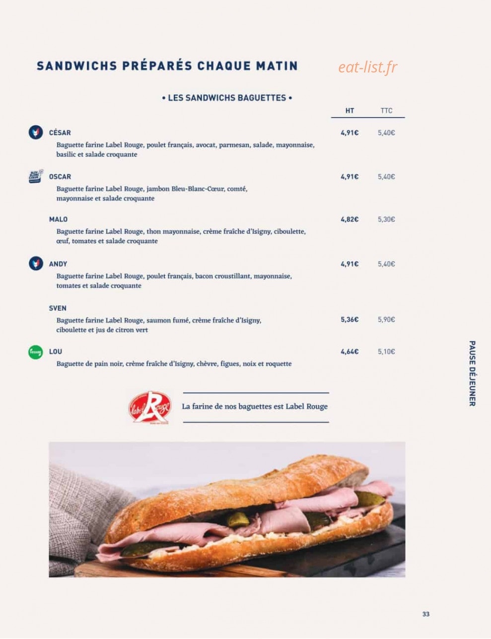 La Famille Finest Lunch — carte page 31