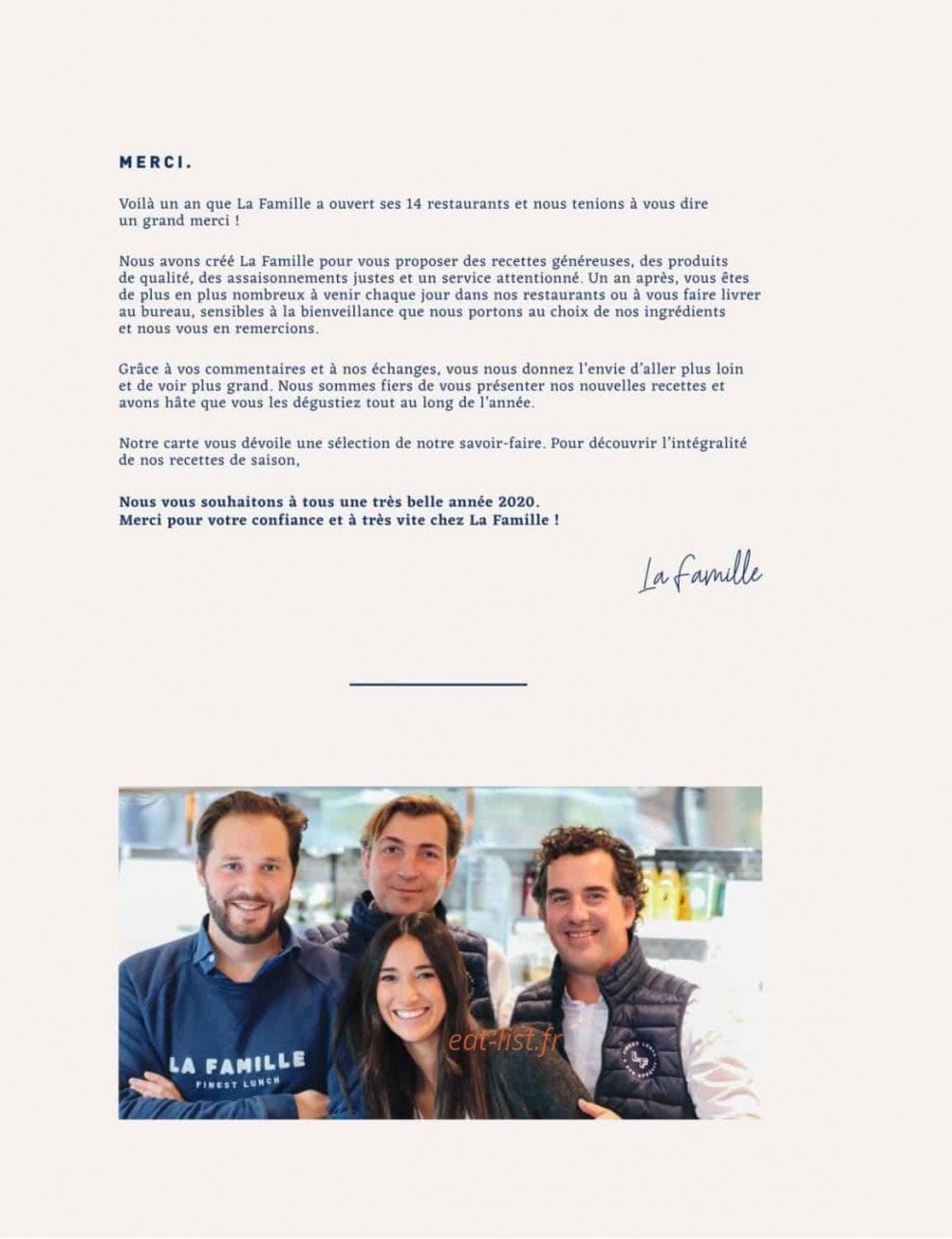 La Famille Finest Lunch — carte page 46