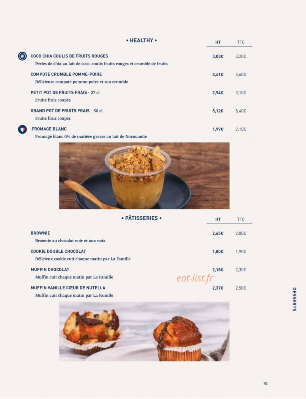La Famille Finest Lunch — carte page 39