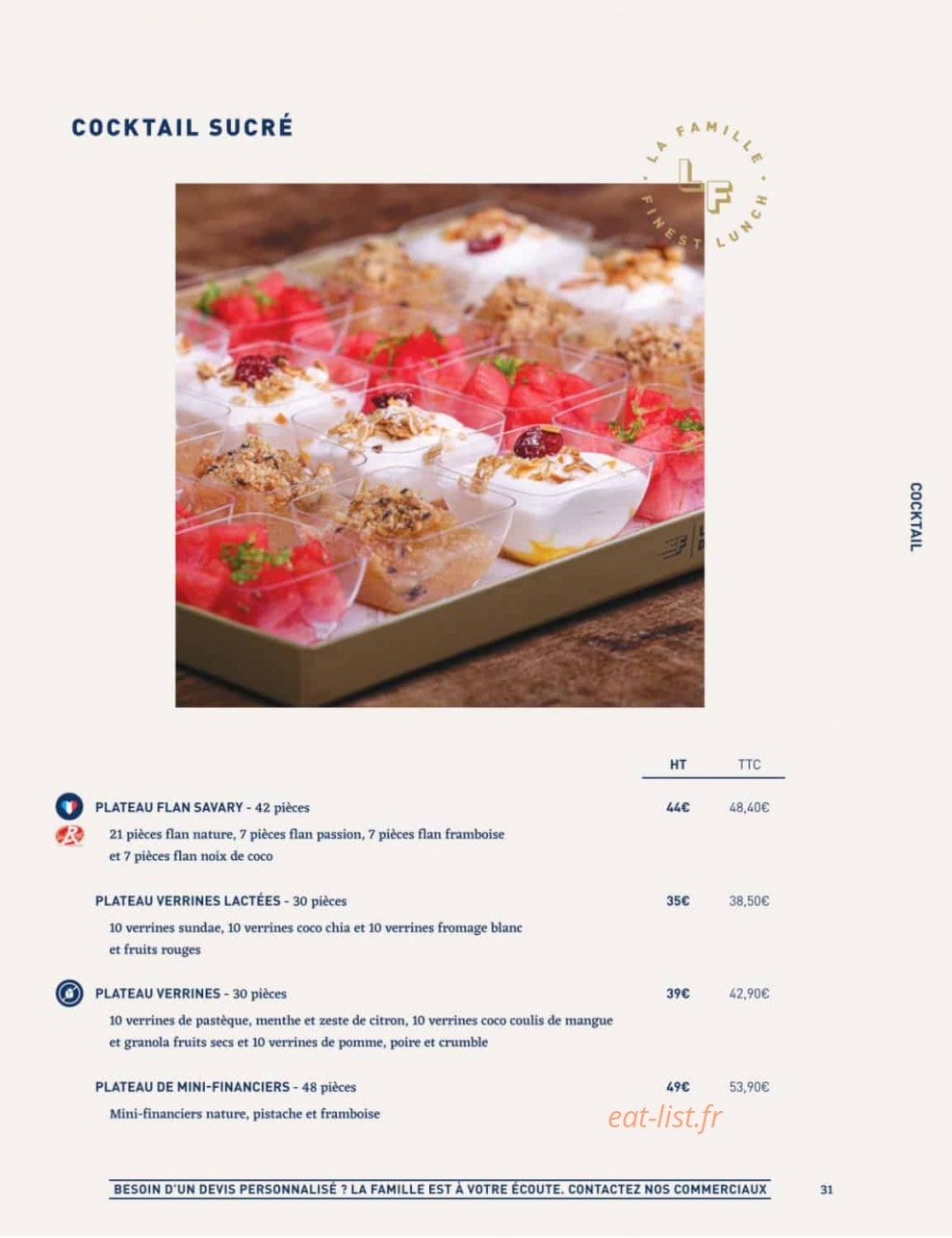 La Famille Finest Lunch — carte page 29