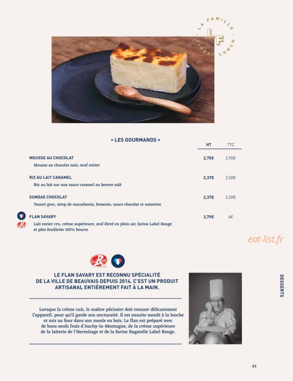 La Famille Finest Lunch — carte page 41