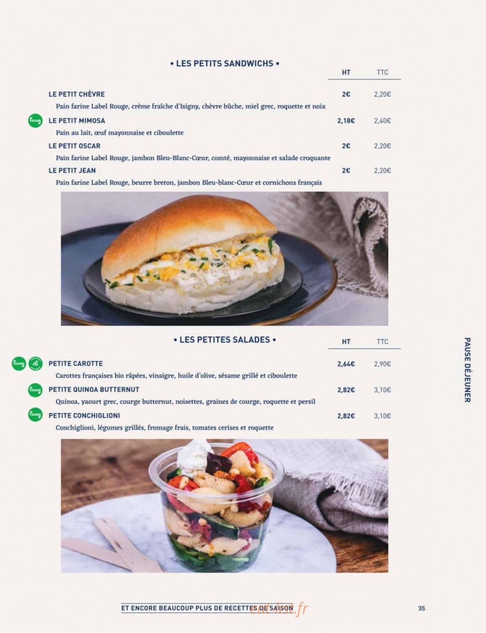 La Famille Finest Lunch — carte page 33