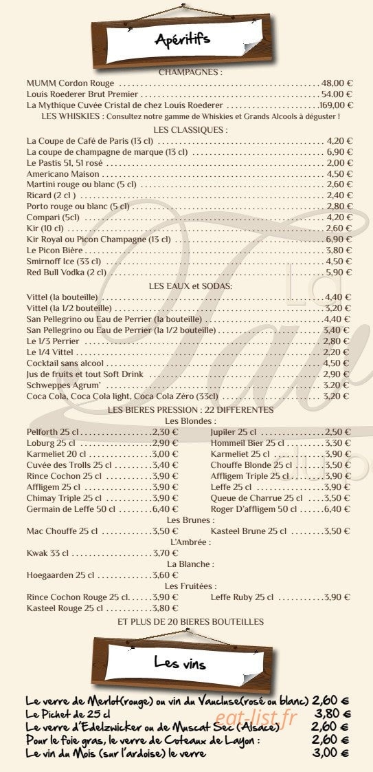 La Taverne du Petit Wasquehal — carte page 5
