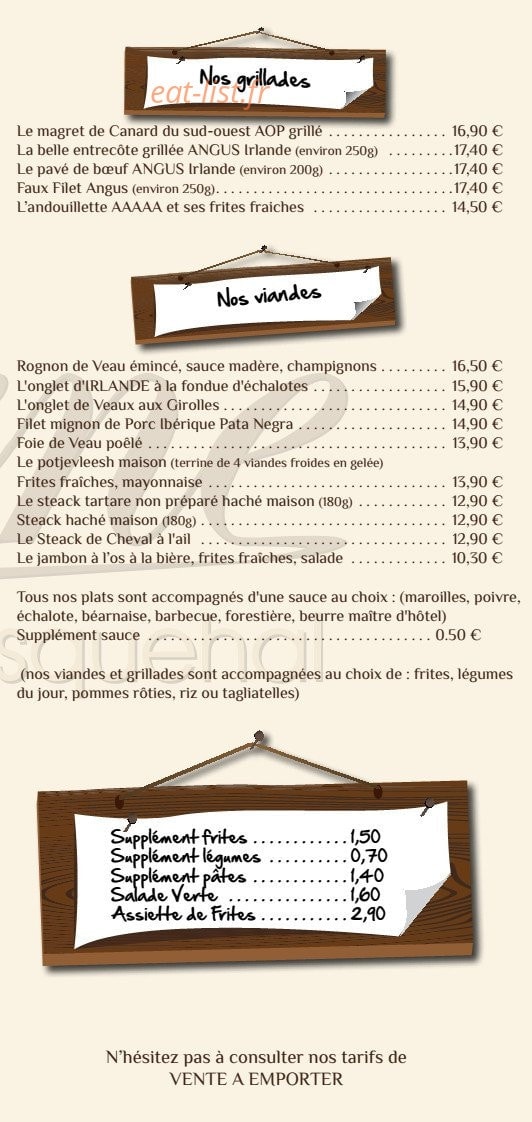 La Taverne du Petit Wasquehal — carte page 4
