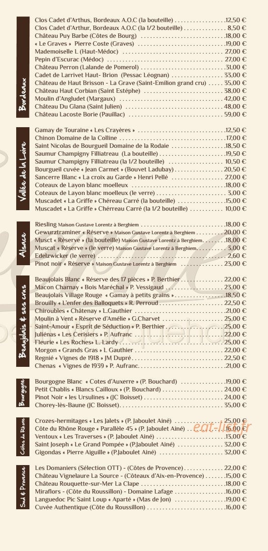 La Taverne du Petit Wasquehal — carte page 6