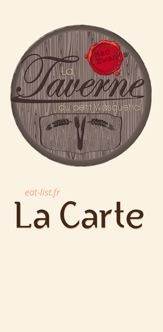 La Taverne du Petit Wasquehal — carte page 1