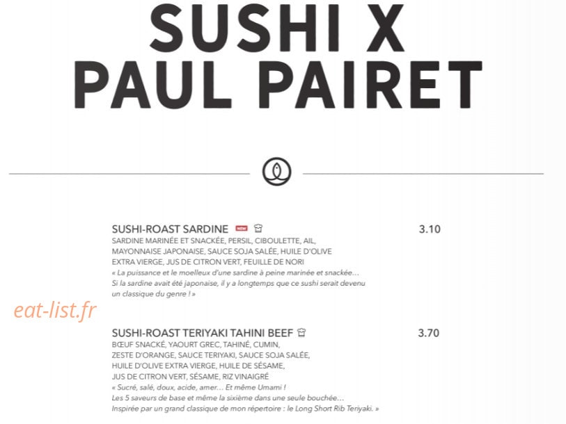 Sushi Shop — carte page 18