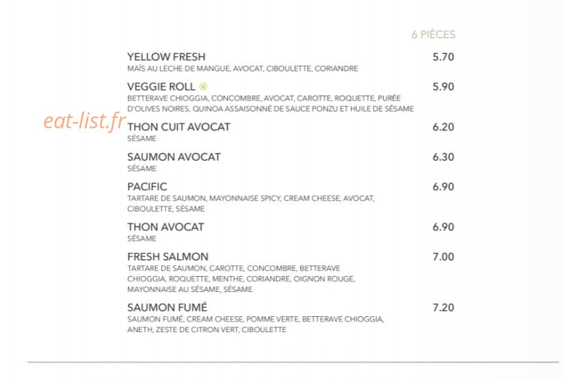 Sushi Shop — carte page 21