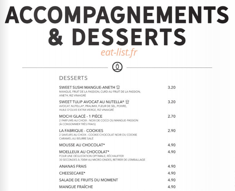 Sushi Shop — carte page 36