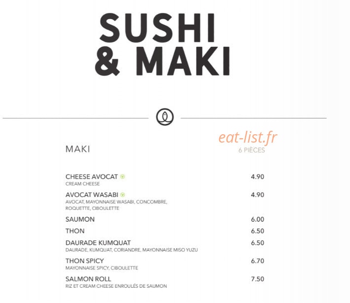 Sushi Shop — carte page 20