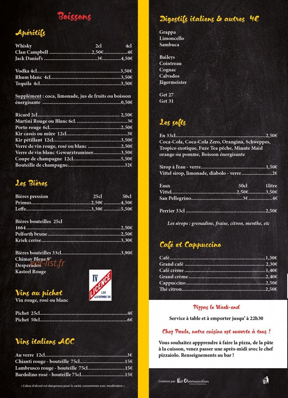 Chez Paule — carte page 4