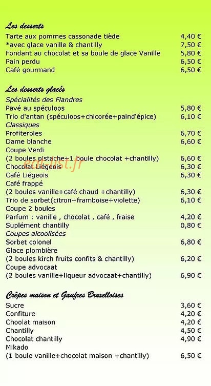 Estaminet De Vierpot — carte page 2