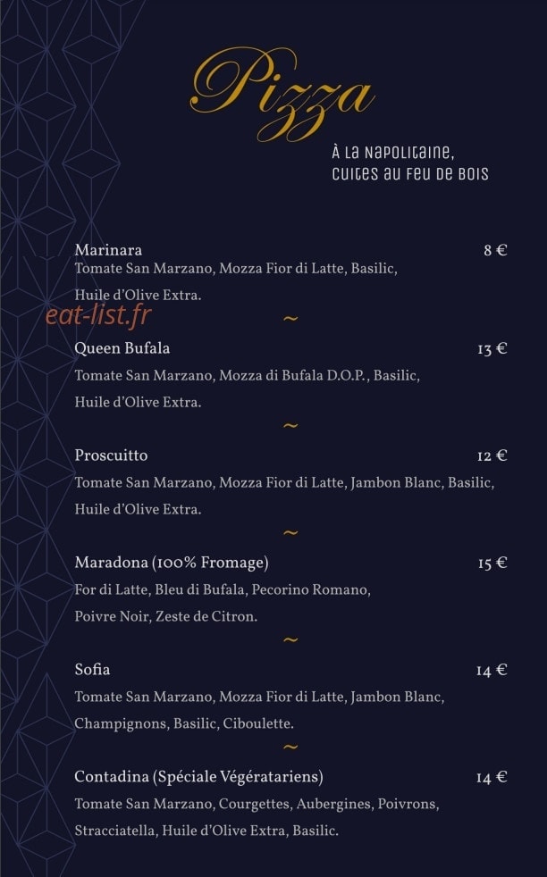 Carte et menu de Il Gusto Trattoria à Aulnoy Lez Valenciennes — Les pizzas