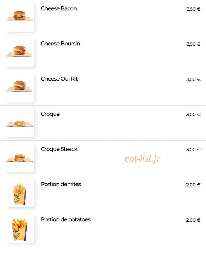 Alpha burger — carte page 7