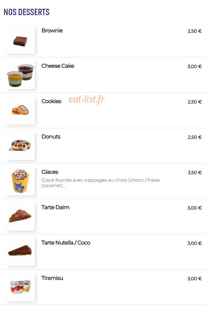 Alpha burger — carte page 8