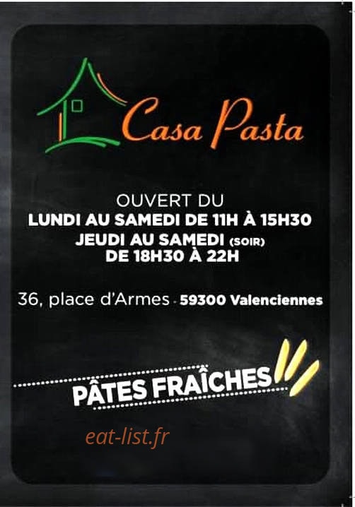 Casa Pasta — carte page 1