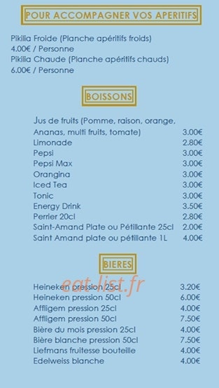 Chez Yannis — carte page 2