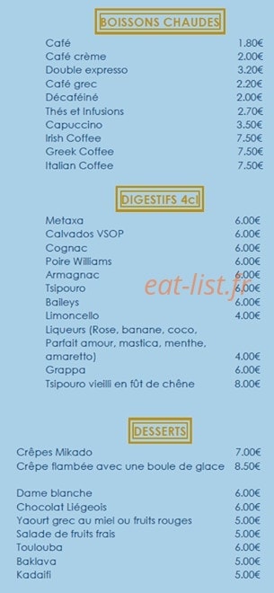 Chez Yannis — carte page 5
