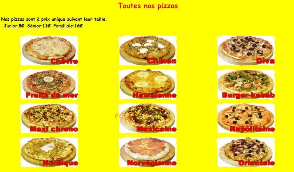 Chrono Pizza — carte page 2