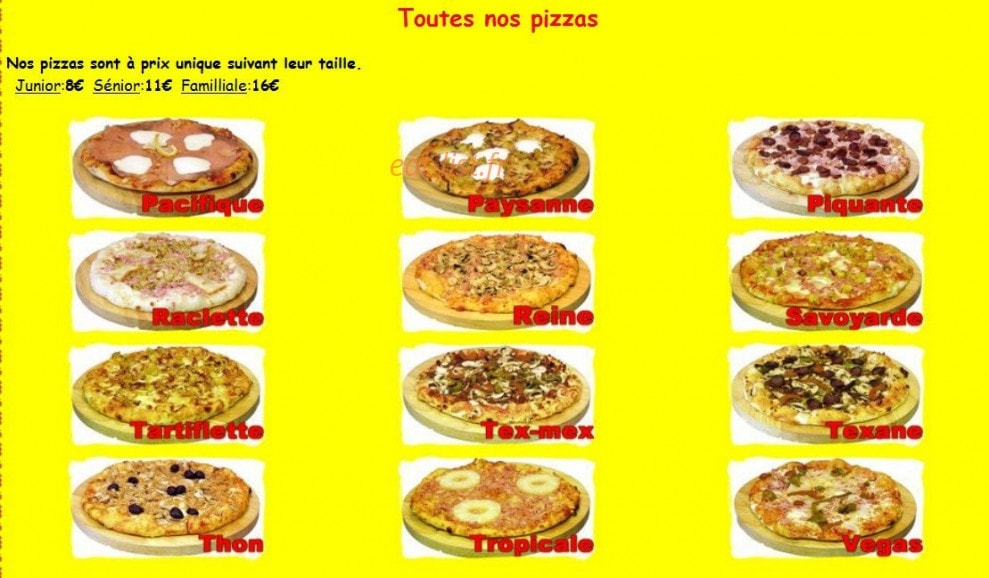 Chrono Pizza — carte page 3