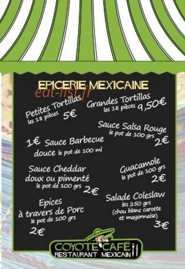 Coyote Café — carte page 5