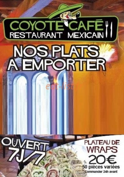 Coyote Café — carte page 1
