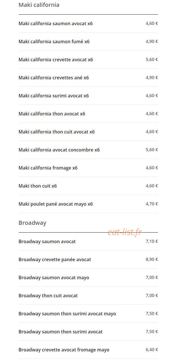 Délice Sushi — carte page 7