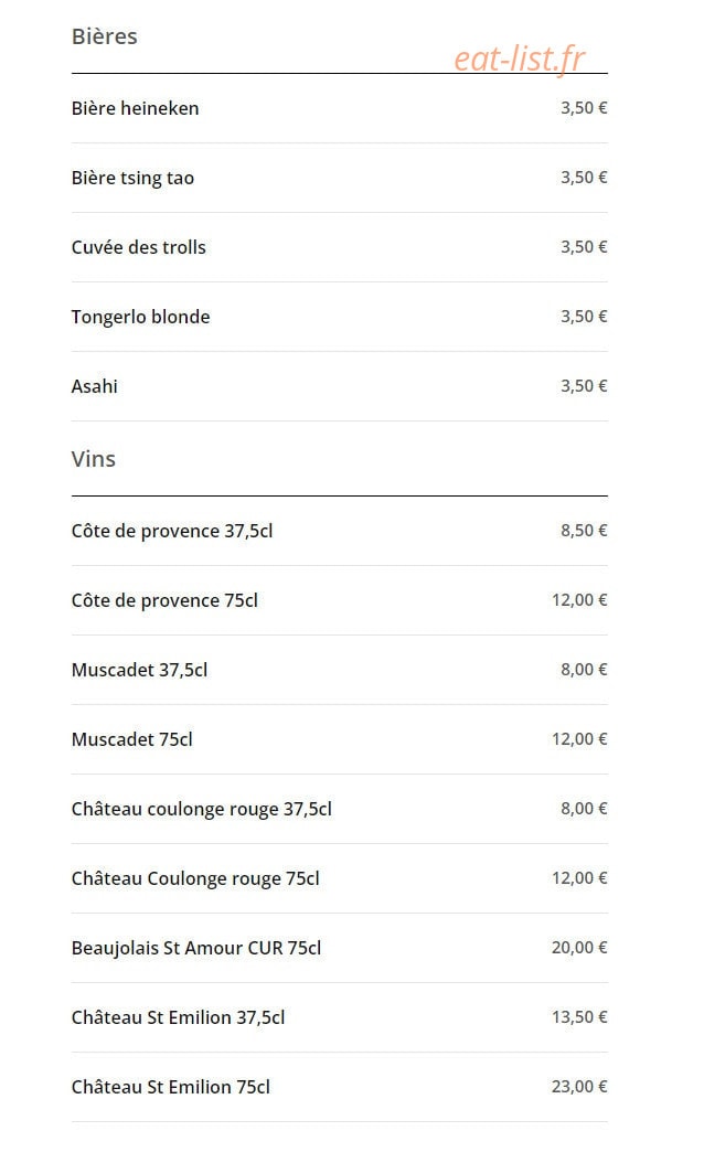 Délice Sushi — carte page 17