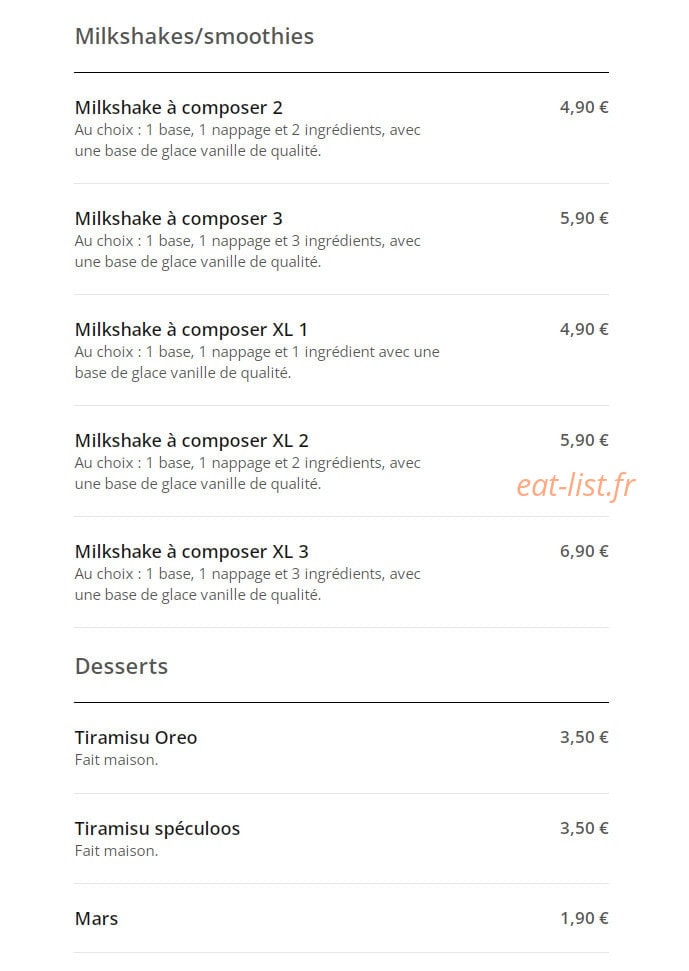 Eat & Game — carte page 8