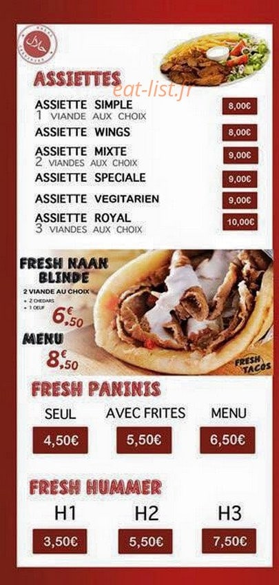 Fresh Tacos — carte page 2