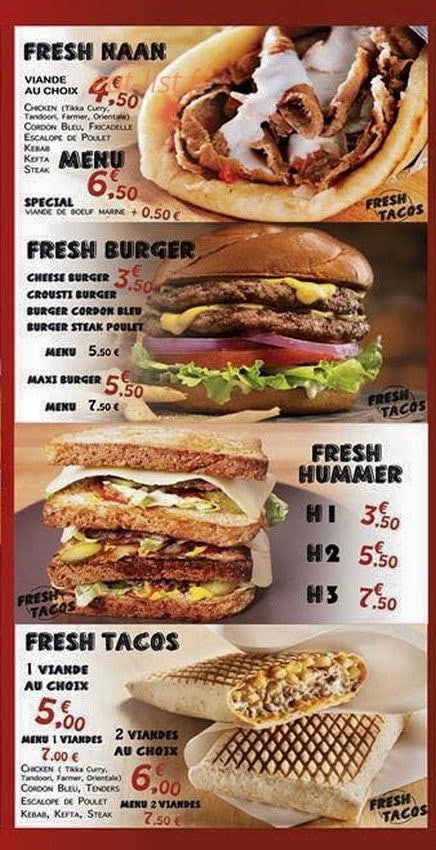 Fresh Tacos — carte page 3