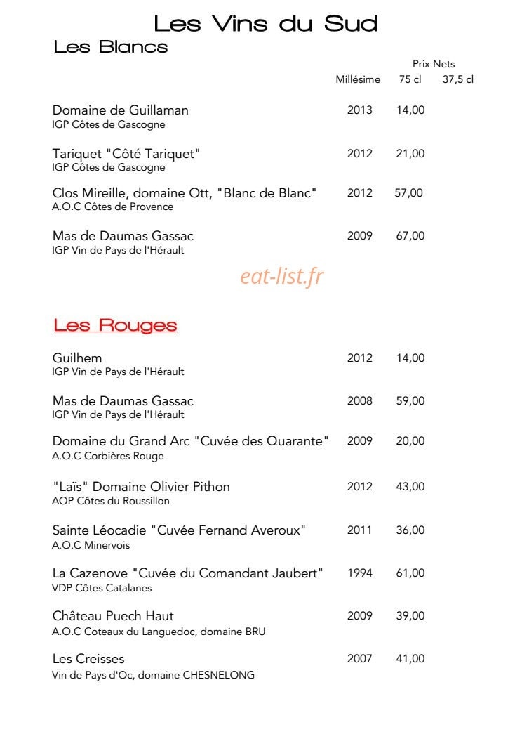 L'Escargot — carte page 19