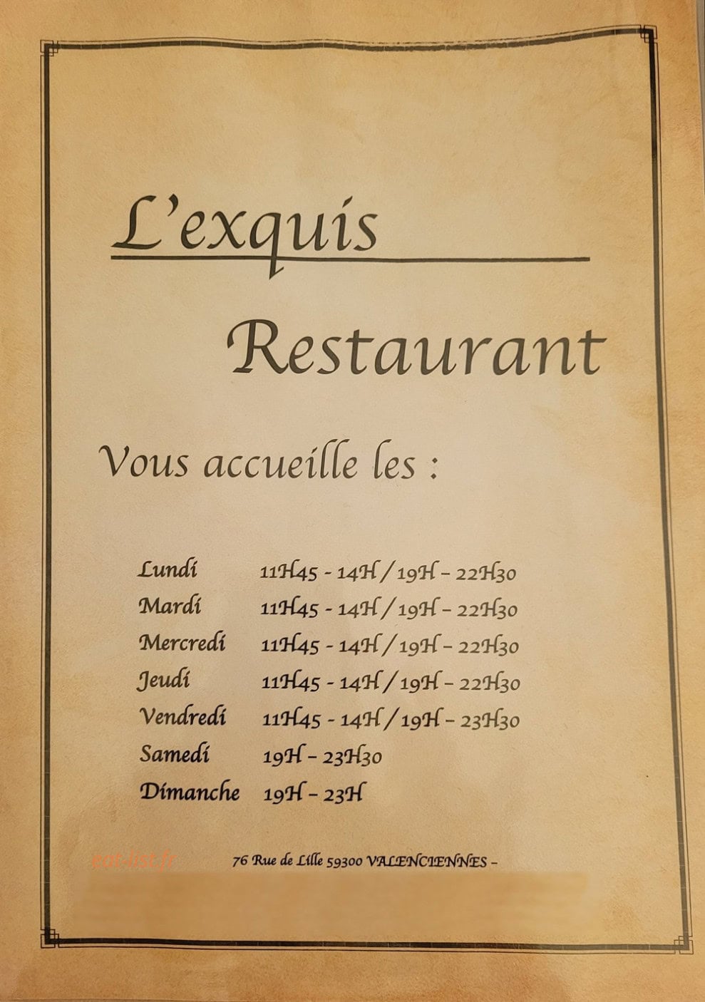 L'exquis — carte page 8