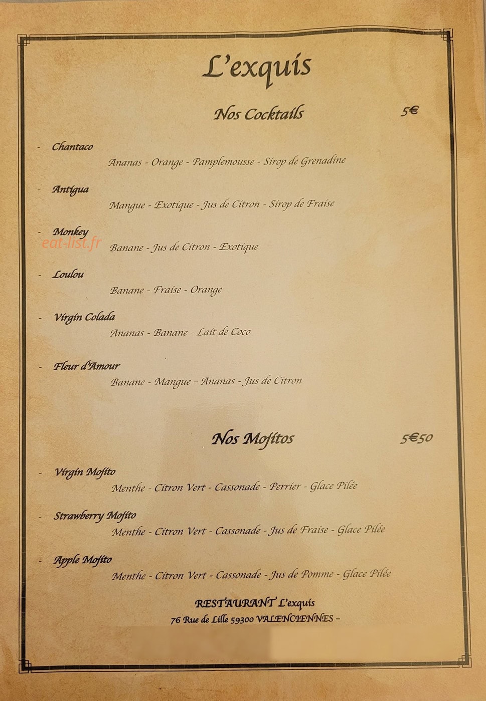 L'exquis — carte page 7