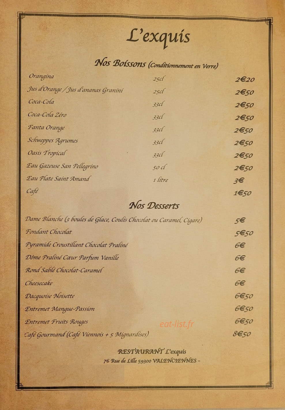 L'exquis — carte page 6