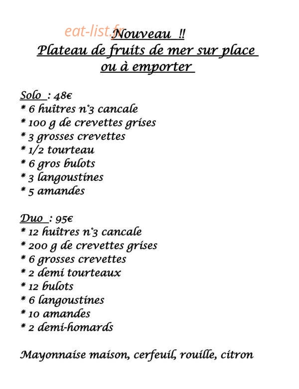 L'instant gourmand — carte page 2
