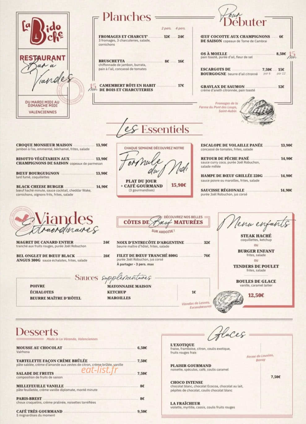 La Bidoche — carte page 1