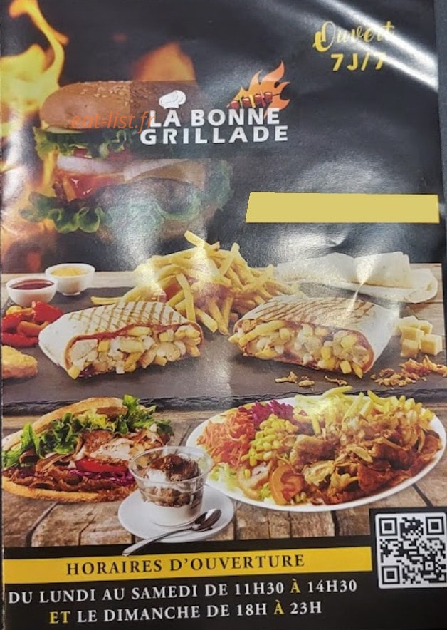 La Bonne Grillade — carte page 1